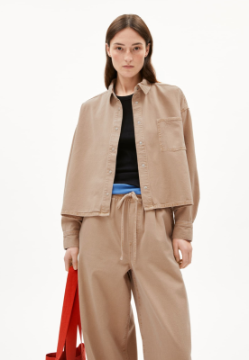 Armed Angels NALAANI Denim Blouse Organic Cotton Mix - True Camel