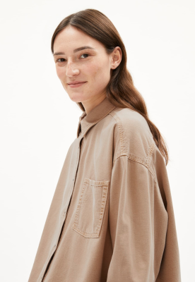 Armed Angels NALAANI Denim Blouse Organic Cotton Mix - True Camel