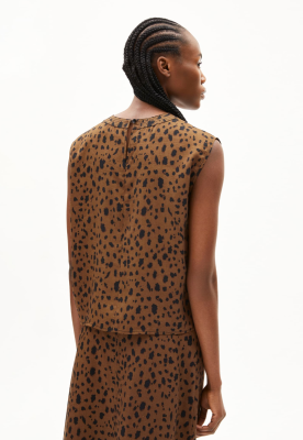 Armed Angels NERAALI LEOPAA Blouse TENCEL™ Lyocell - Dark Camel