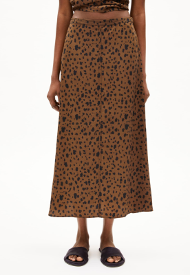 Armed Angels WOLAARIA LEOPAA Skirt TENCEL™ Lyocell - Dark Camel