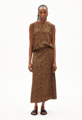 Armed Angels WOLAARIA LEOPAA Skirt TENCEL™ Lyocell - Dark Camel