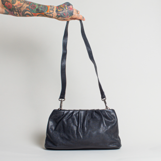 Kitchener Items - Pleated Bag - Black Cow Washed