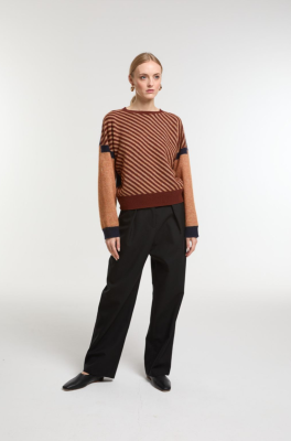 Mapoésie - Navy Diago Panorama Sweater