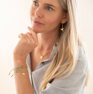 A Beautiful Story - Pleasure Aventurine Bracelet Gold Colored