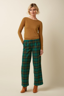 King Louie Rosa Pants Leeds Check - Evening Blue