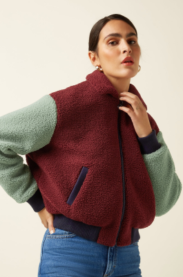 King Louie Fay Jacket Teddy - Beet Red