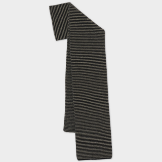 Jo Gordon - Large Garter Stitch Scarf Black & Moss