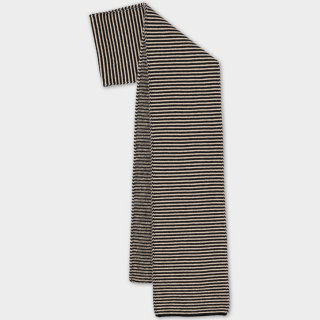Jo Gordon - Large Garter Stitch Scarf Black & Oatmeal
