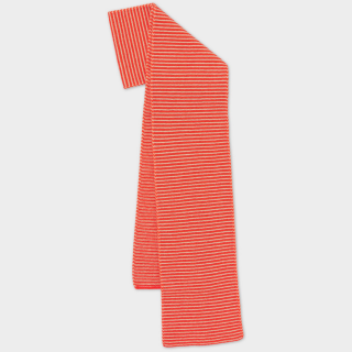 Jo Gordon - Large Garter Stitch Scarf Orange Gloss & Oatmeal