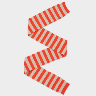 Jo Gordon - Small Pountelle Stripe Scarf Orange Gloss & Oatmeal 