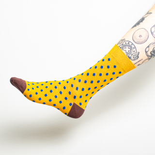 Kitchener Items Socks - Polka Caramello & Electric Blue