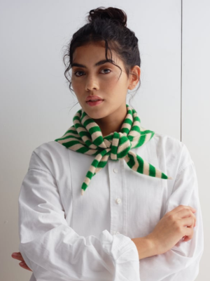 Jo Gordon - Stripe Triangle Neckerchief Pagoda & Oatmeal 