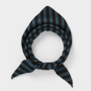 Jo Gordon - Stripe Triangle Neckerchief Black & Lugano