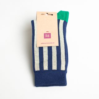 Kitchener Items Socks - Stripe Spago & Blue Scuro