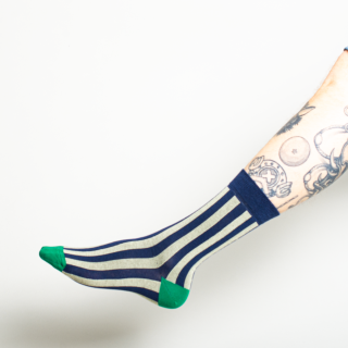 Kitchener Items Socks - Stripe Spago & Blue Scuro