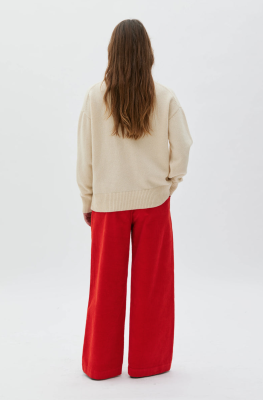 MASKA Aya Wide Leg Corduroy Trousers - Poppy Red