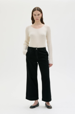 MASKA - Lail Cropped Corduroy Trousers - Black