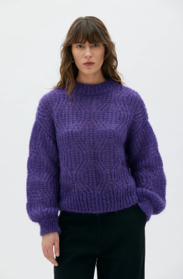 MASKA Dove Lace Knit Mohair Silk Sweater - Lupin Lilac
