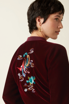 King Louie - Bessie Jacket Gamine Velvet Bordeaux Red