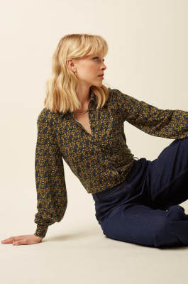 King Louie - Maisie Blouse Mirth Jersey Rhodonite Blue