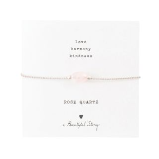 A Beautiful Story Gemstone - Rose Quartz Silver Bracelet 