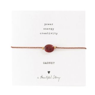 A Beautiful Story - Gemstone Card Garnet Gold Bracelet 