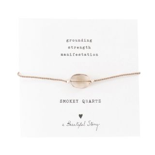 A Beautiful Story - Gemstone Card Smoky Quartz Silver Bracelet