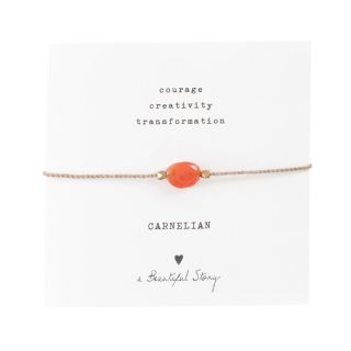 A Beautiful Story - Gemstone Carnelian Gold Bracelet 