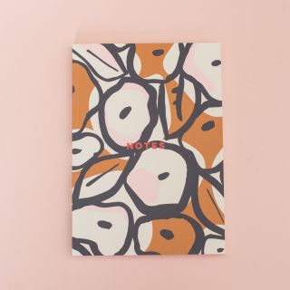 The Completist Mustard Inky Flowers A5 Flat Lay Notebook