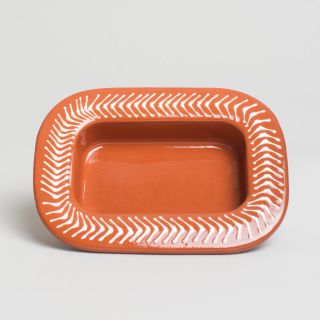 Handmade Portuguese Pottery LATIERA Fish Dish Stripes