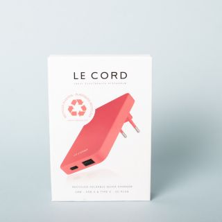 Le Cord Pink ReCharger · Recycled Wall Charger