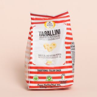 Terre di Puglia Tarallini Gusto Aglio Olio Peperoncino - With Garlic, Hot Chillipepper & Extra Virgin Olive Oil