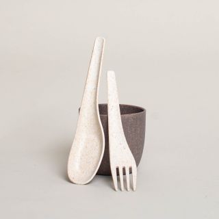 A-List Upcycling Lab Fork and Spoon White