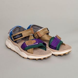 Flower Mountain - NAZCA 2 UNI WOMAN - Suede and Technical Fabric Sandals - Violet Light-Brown