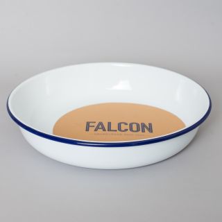 Falcon Enamelware Salad Bowl White with Blue Rim - Large
