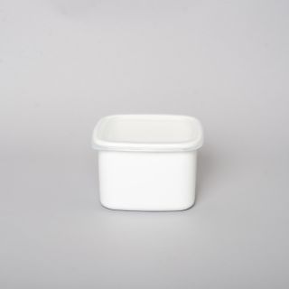  Noda Horo White Series Enamel Square Food Containers with Lid Medium