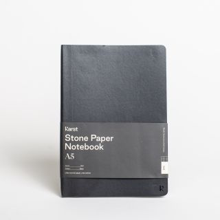 Karst - Softcover Stone Paper Notebook A5 Black - Squared