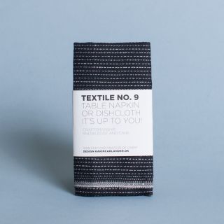 Karin Carlander - Textile No.9 Table Napkin or Dishcloth Zigzag Black