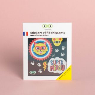Rainette Reflective Bicycle Stickers "Super Miaou"