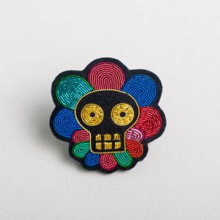 Macon & Lesquoy Hand Embroidered Hair Clip - Muerte