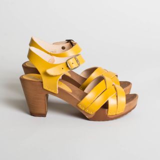 BOSABO Flexi Wooden Sole - High Heeled Sandals Jaune
