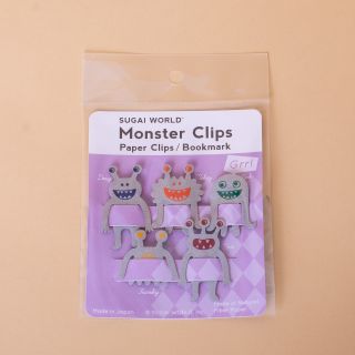 Sugai World - Monster Clips GREY MONSTER Paper Clips
