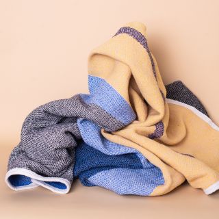 ZigZag Zürich - Bauhaused 5 Cotton Blanket / Throw by Sophie Probst 