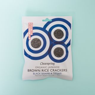 Clearspring Gluten Free Organic Japanese Brown Rice Crackers - Black Sesame 