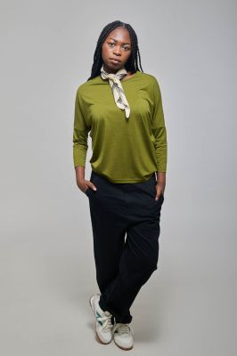 Kitchener Items - Jane Bat 3/4 Sleeve Top Avocado