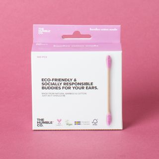 The Humble Co. Eco- Friendly & Socially Responsible Bamboo Cotton Swabs Pink