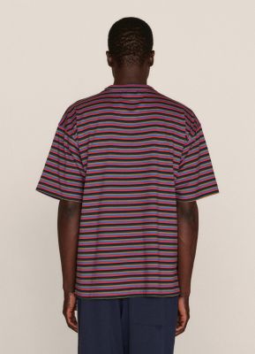 YMC Triple Cotton Stripe Slub Jersey Block Stripe T-Shirt Multi