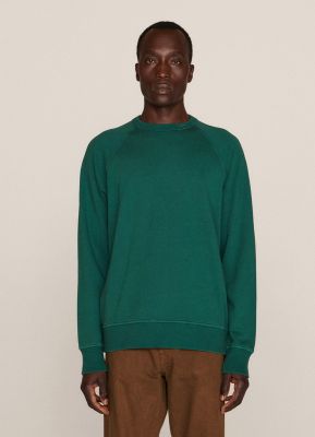 YMC Schrank Cotton Loopback Garment Dye Sweatshirt Green