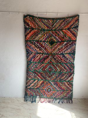 Vintage Boucherouite Carpet 186 cm x 118cm