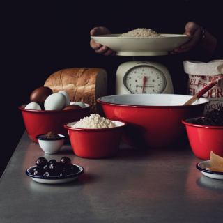 Falcon Enamelware Prep Set - Pillarbox Red